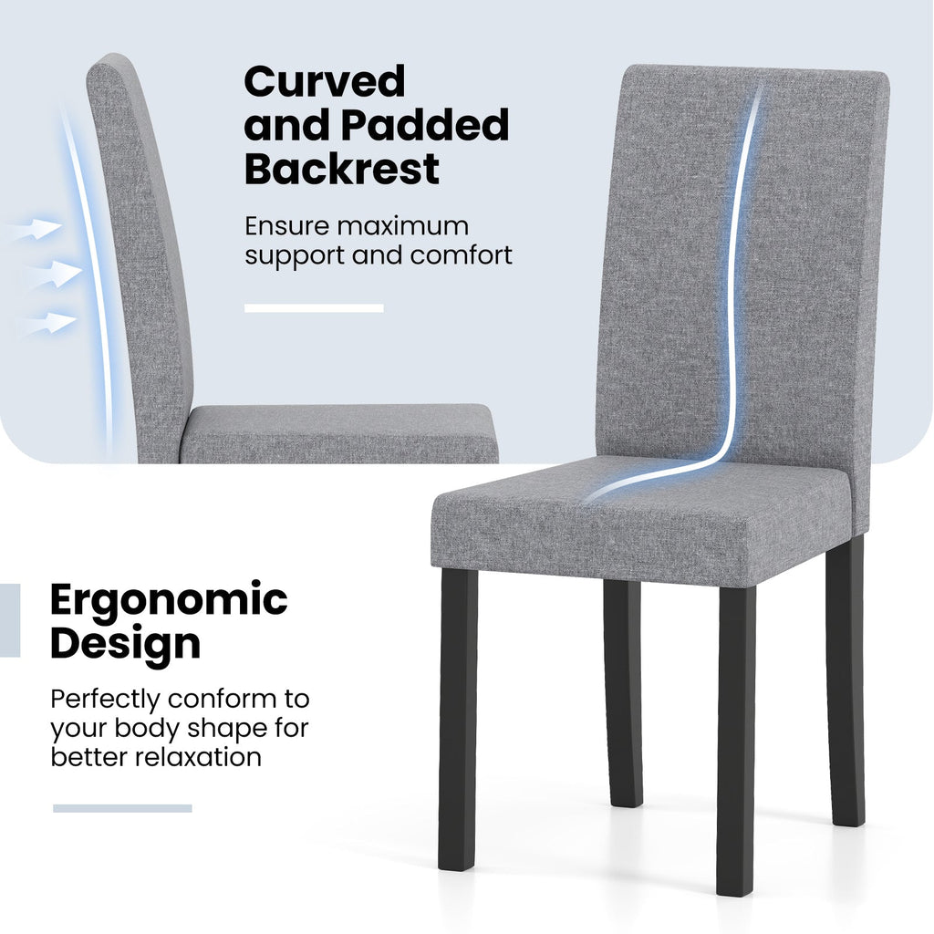 Set of 2 Dining Chair Mid-Century Modern Fabric Upholstered Parson Chairs