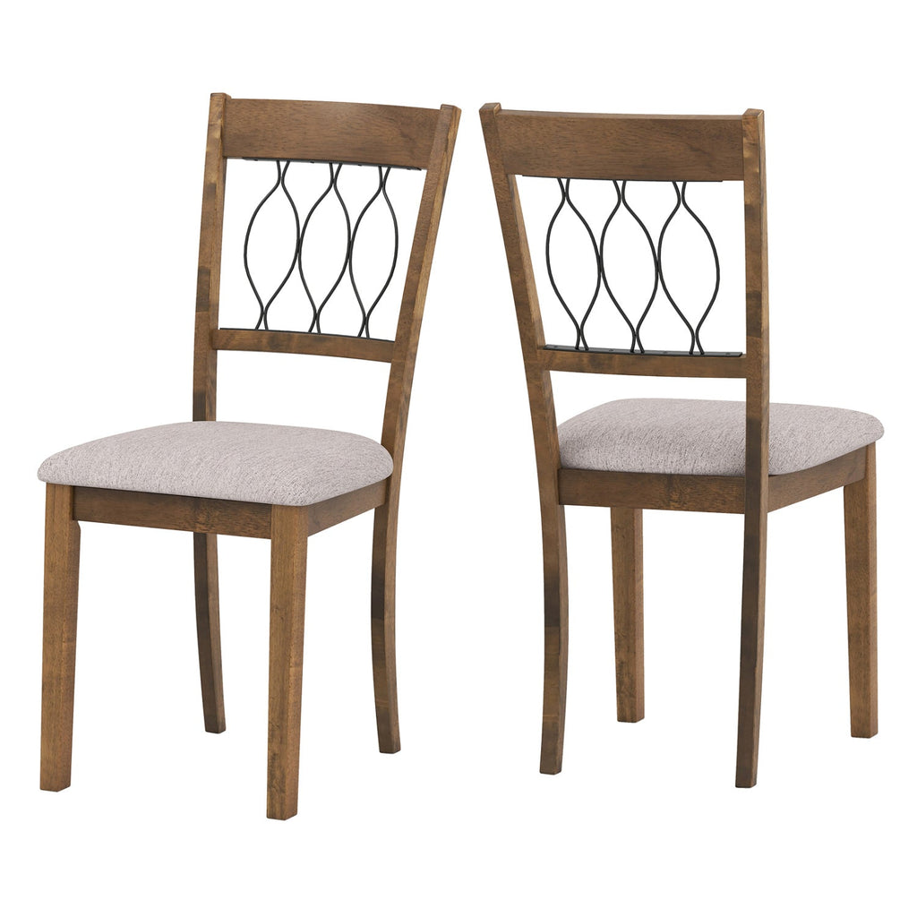 Set of 2 Dining Chair Fabric/Faux Leather Upholstered with Padded Seat