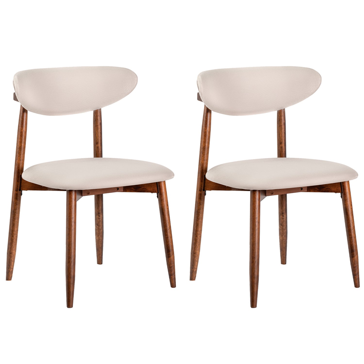 Upholstered Dining Chairs with Curved Back, Set of 2