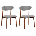 Upholstered Dining Chairs with Curved Back, Set of 2