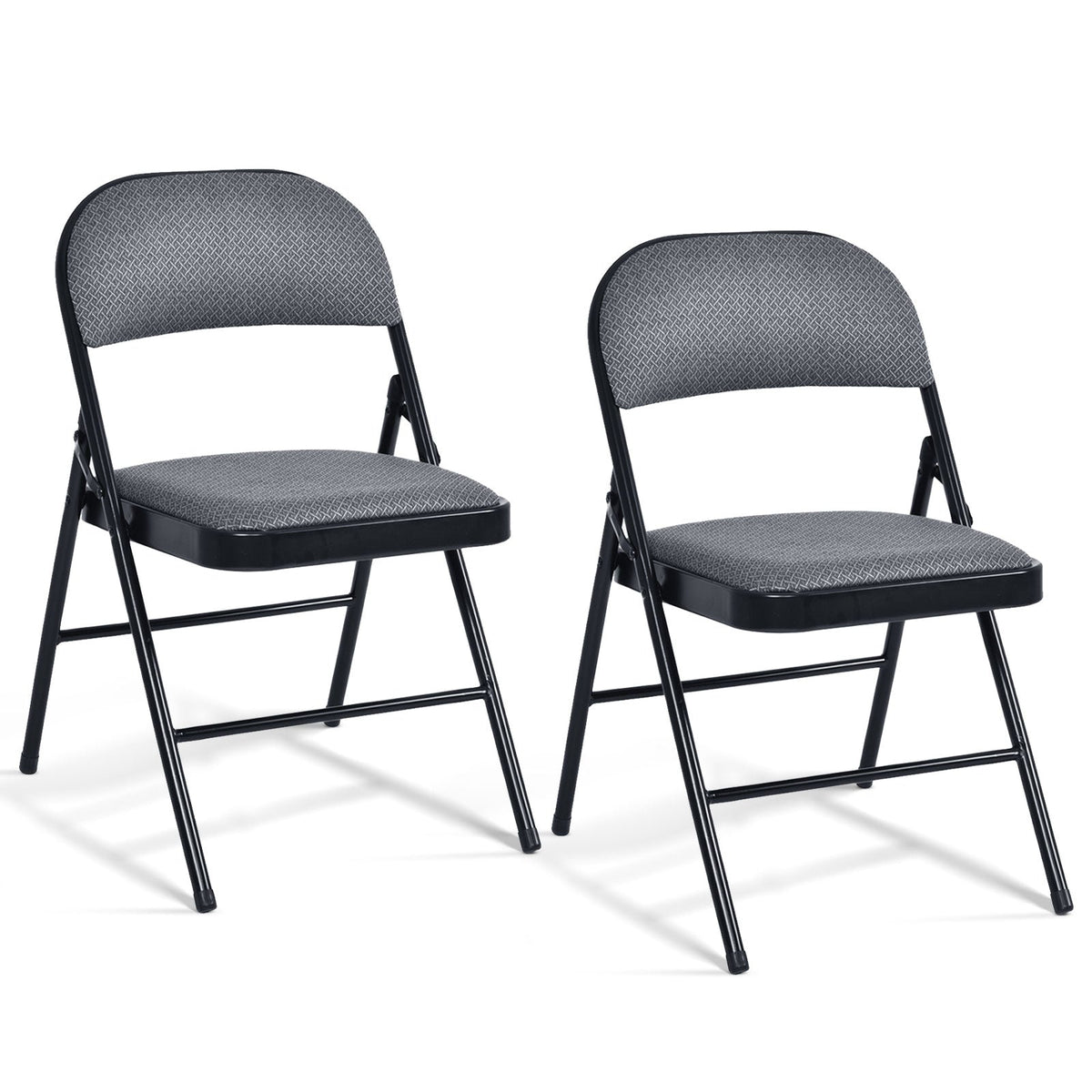 4 Pieces Fabric Upholstered Padded Seat Folding Chairs Seet