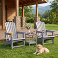 Adirondack Chairs Set of 2 HDPE with Cup Holders