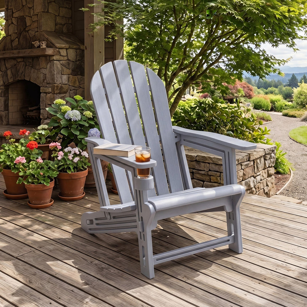 HDPE Adirondack Chairs Set of 2 with Cup Holders