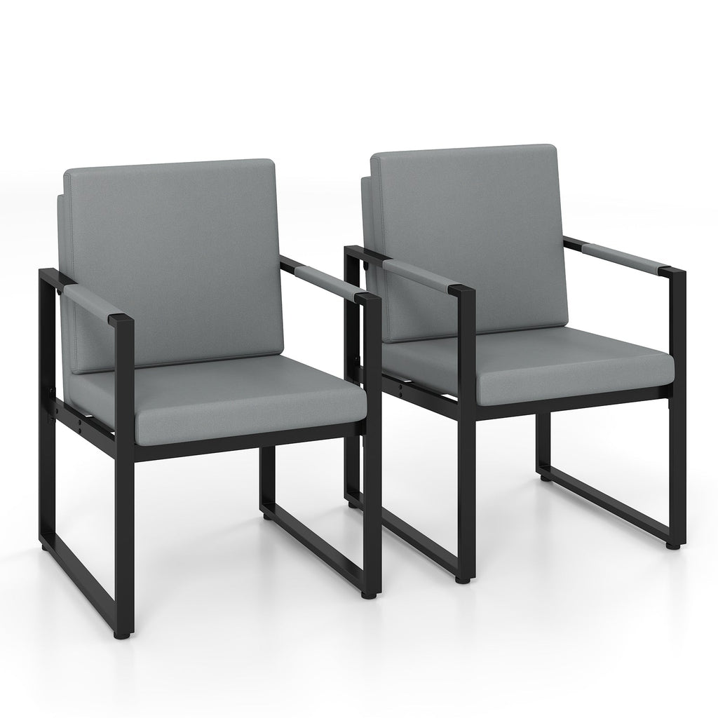 Set of 2 Mid Century Modern Single Sofa Chairs with Cushions
