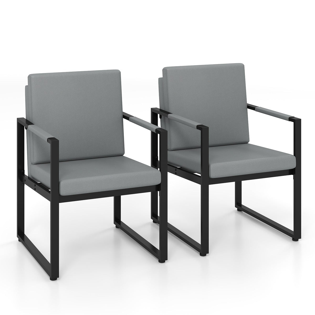 Set of 2 Mid Century Modern Single Sofa Chairs with Cushions