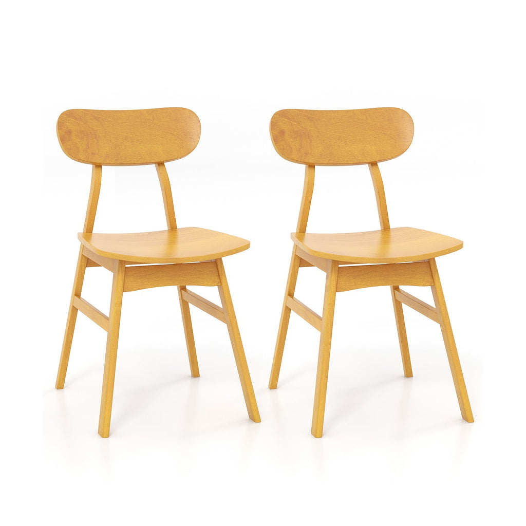 Set of 2 Modern Dining Chairs with Curved Backrest and Seat