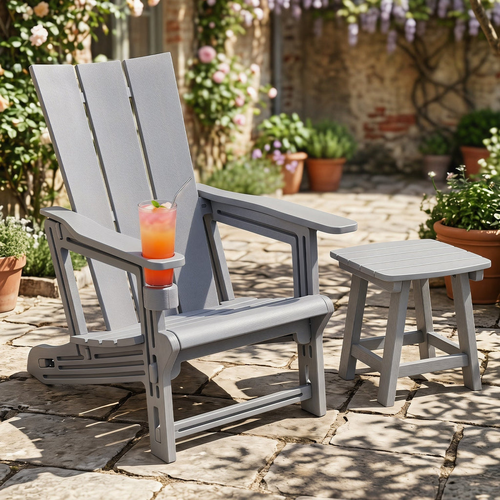 Adirondack Chairs Set of 2 with Cup Holders