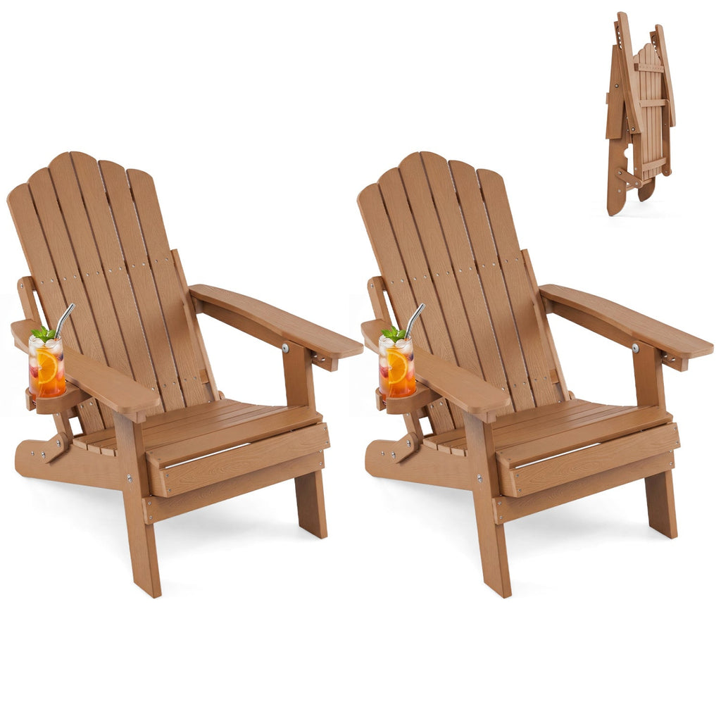 Folding Adirondack Chairs Set of 2 with Adjustable Backrest