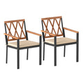 Set of 2 Patio Dining Chairs with Removable Padded Cushions