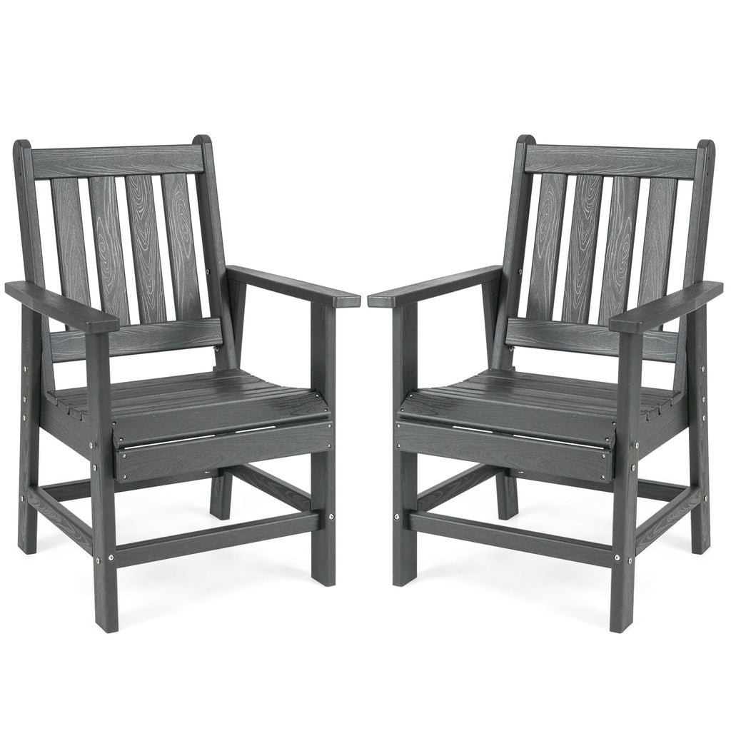 Set of 2 Patio Dining Chairs with Wide Armrests