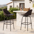 Swivel Patio Bar Stools Set of 2 with Rattan Seat 400 LBS