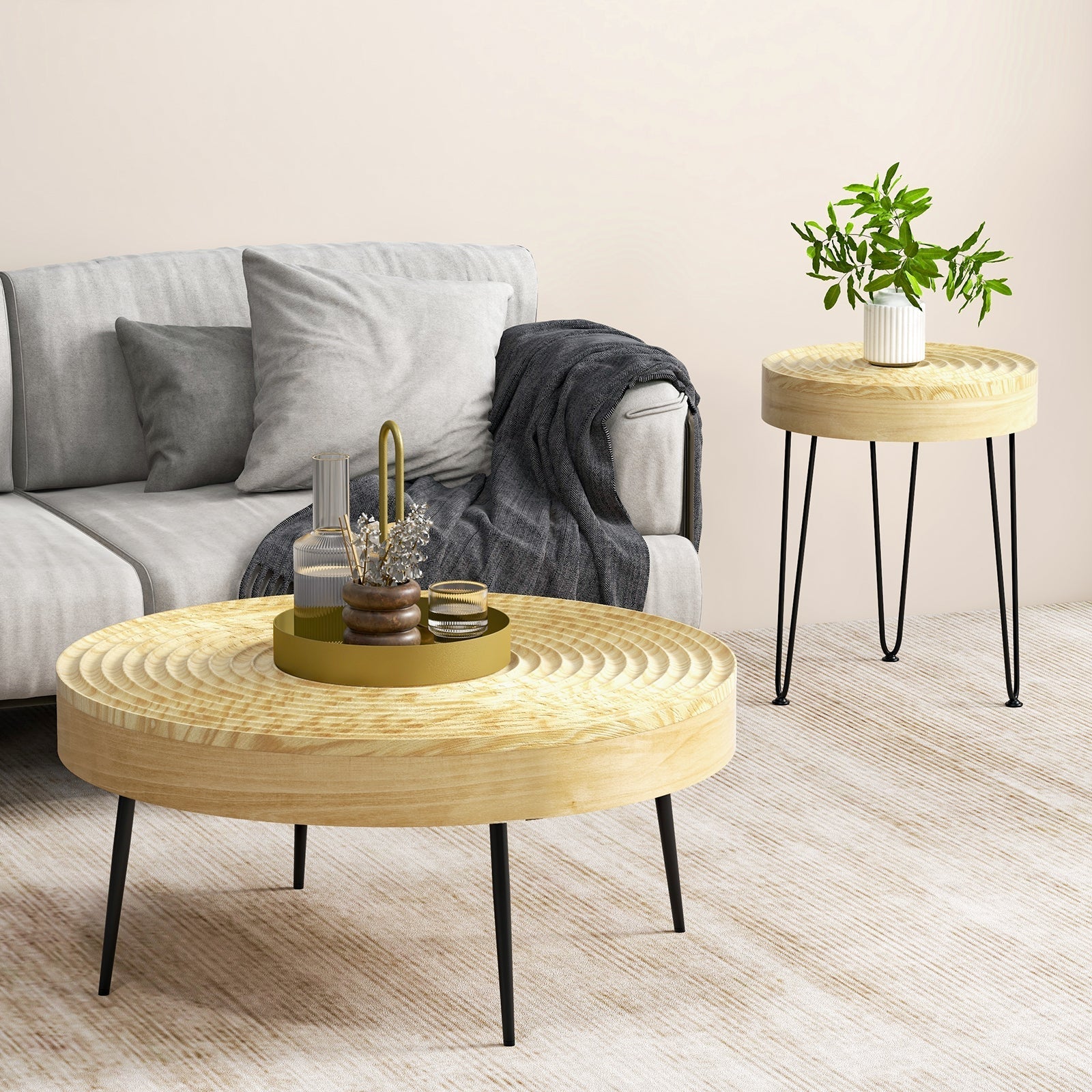 Set of 2 Solid Wood