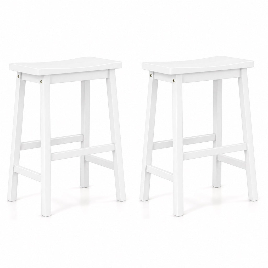 Saddle-Seat Counter Height Stools Set of 2 with Footrests