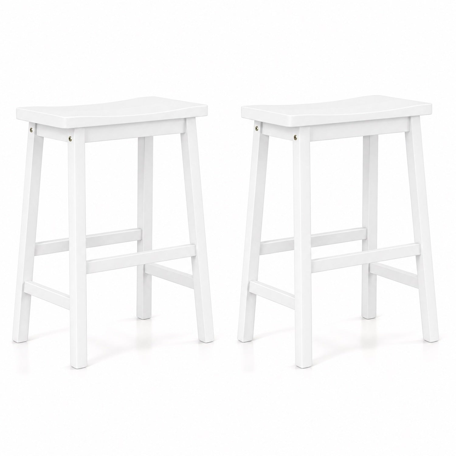 Saddle-Seat Counter Height Stools Set of 2 with Footrests