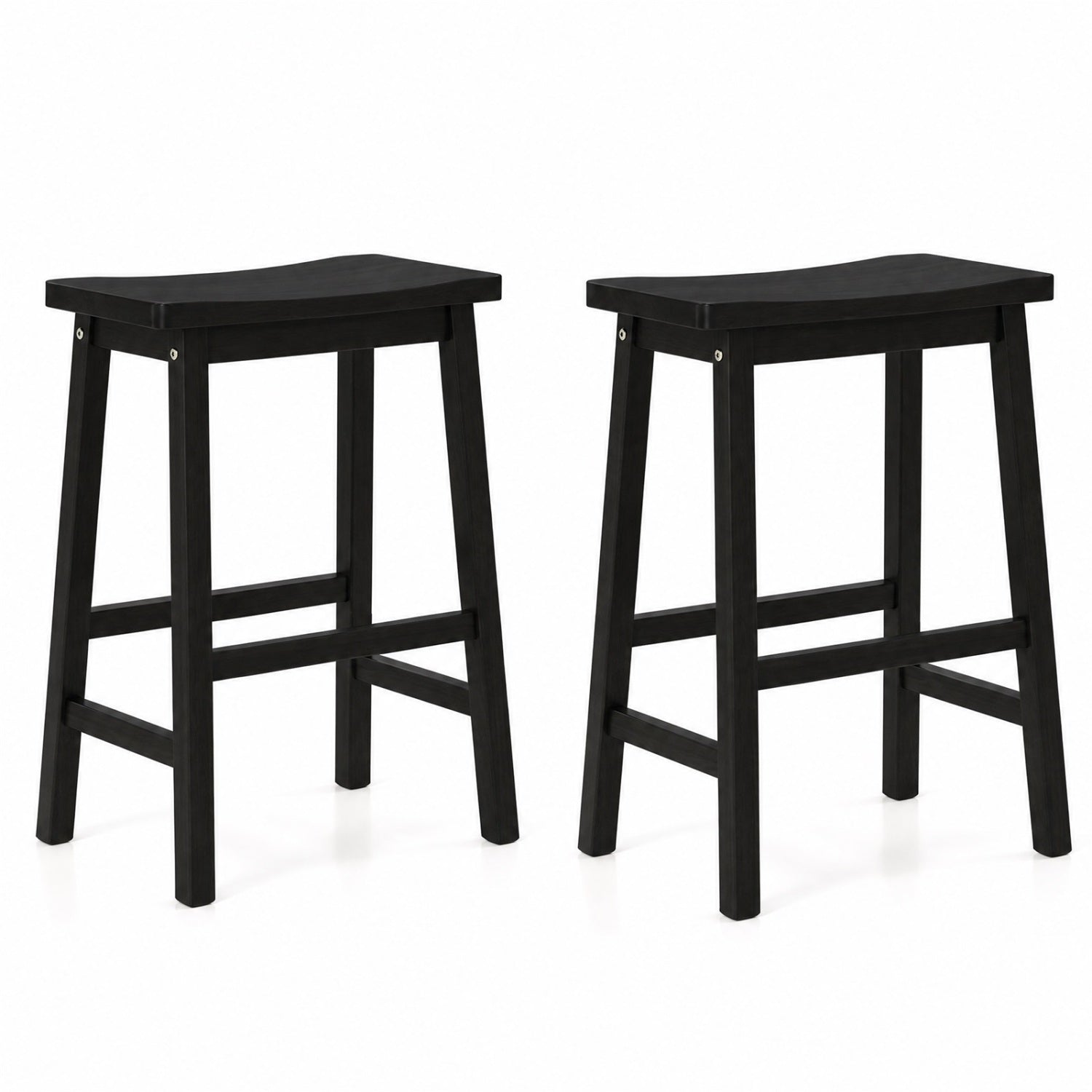 Saddle-Seat Counter Height Stools Set of 2 with Footrests