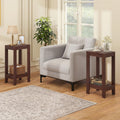 2-Tier End Tables with Storage Shelf, Set of 2