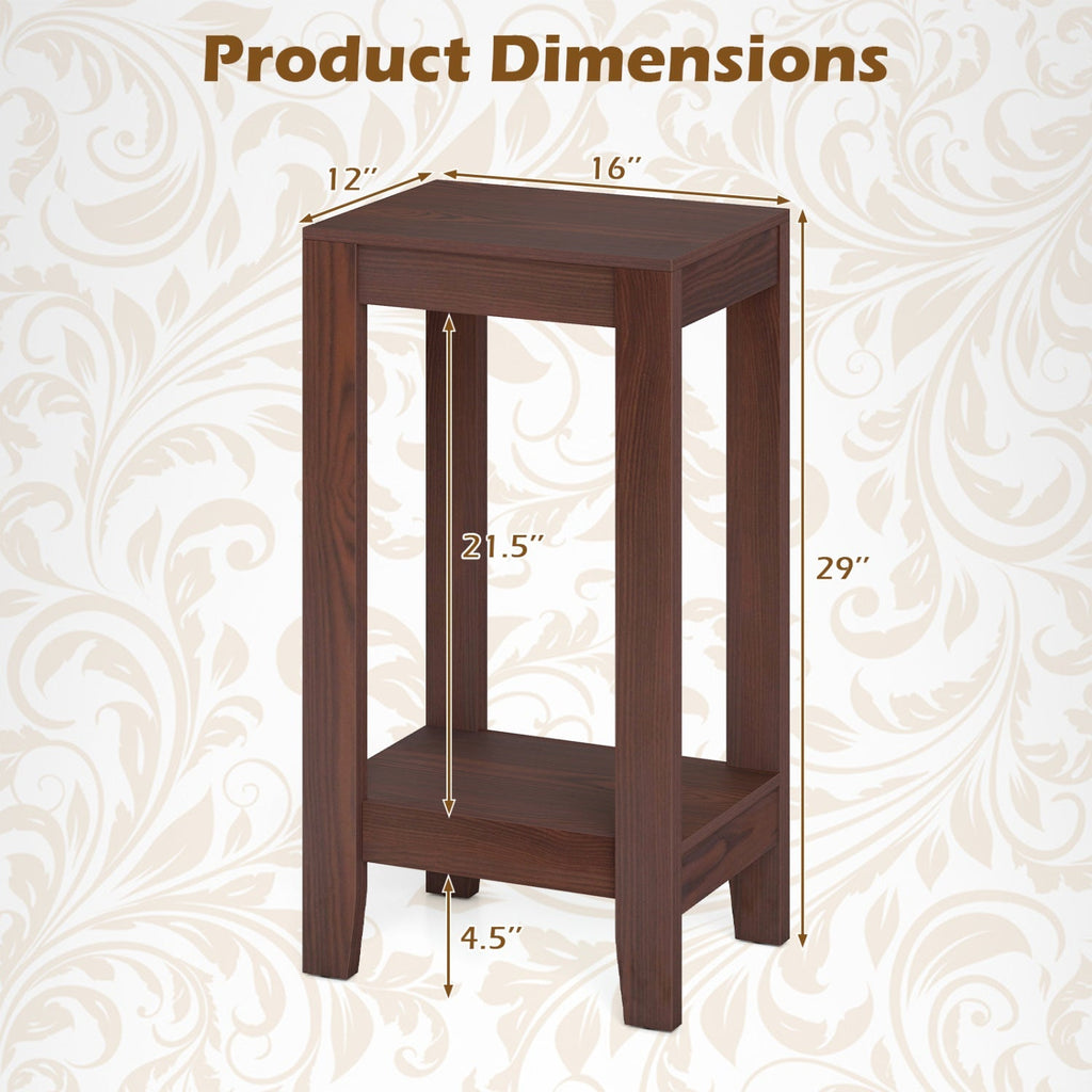 2-Tier End Tables with Storage Shelf, Set of 2