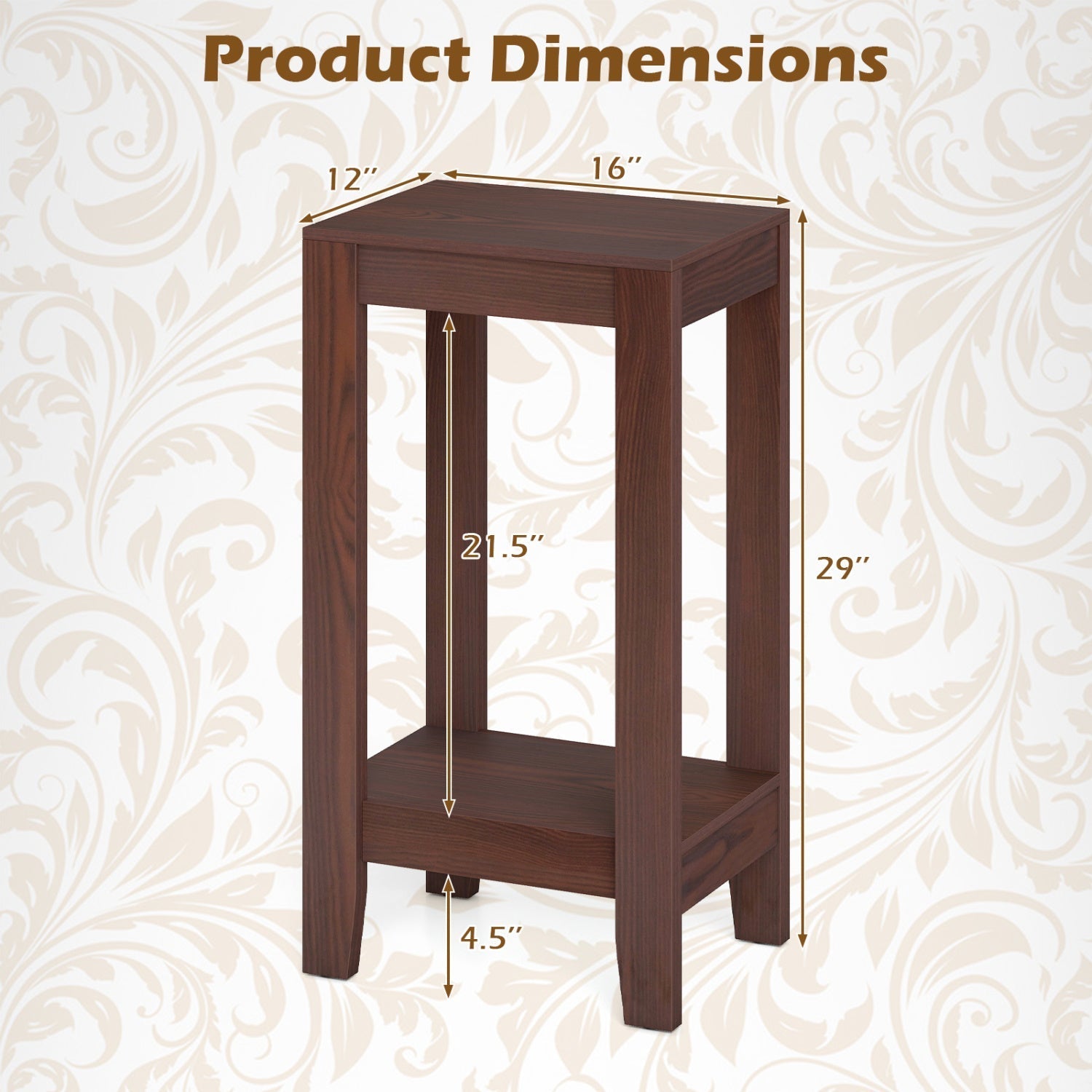 2-Tier End Tables with Storage Shelf, Set of 2
