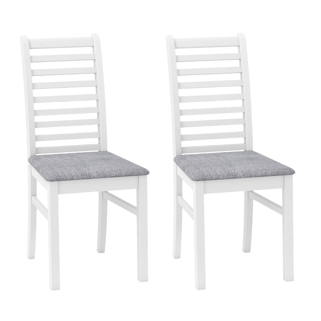 Set of 2 Wooden Dining Chair with Rubber Wood Legs for Living Room