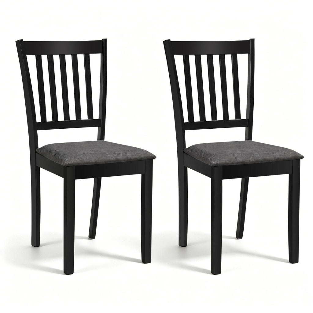 Upholstered Dining Chairs Set of 2 with Rubber Wood Frame