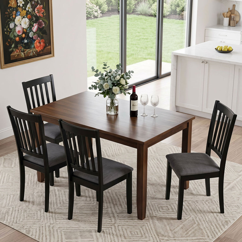 Upholstered Dining Chairs Set of 2 with Rubber Wood Frame
