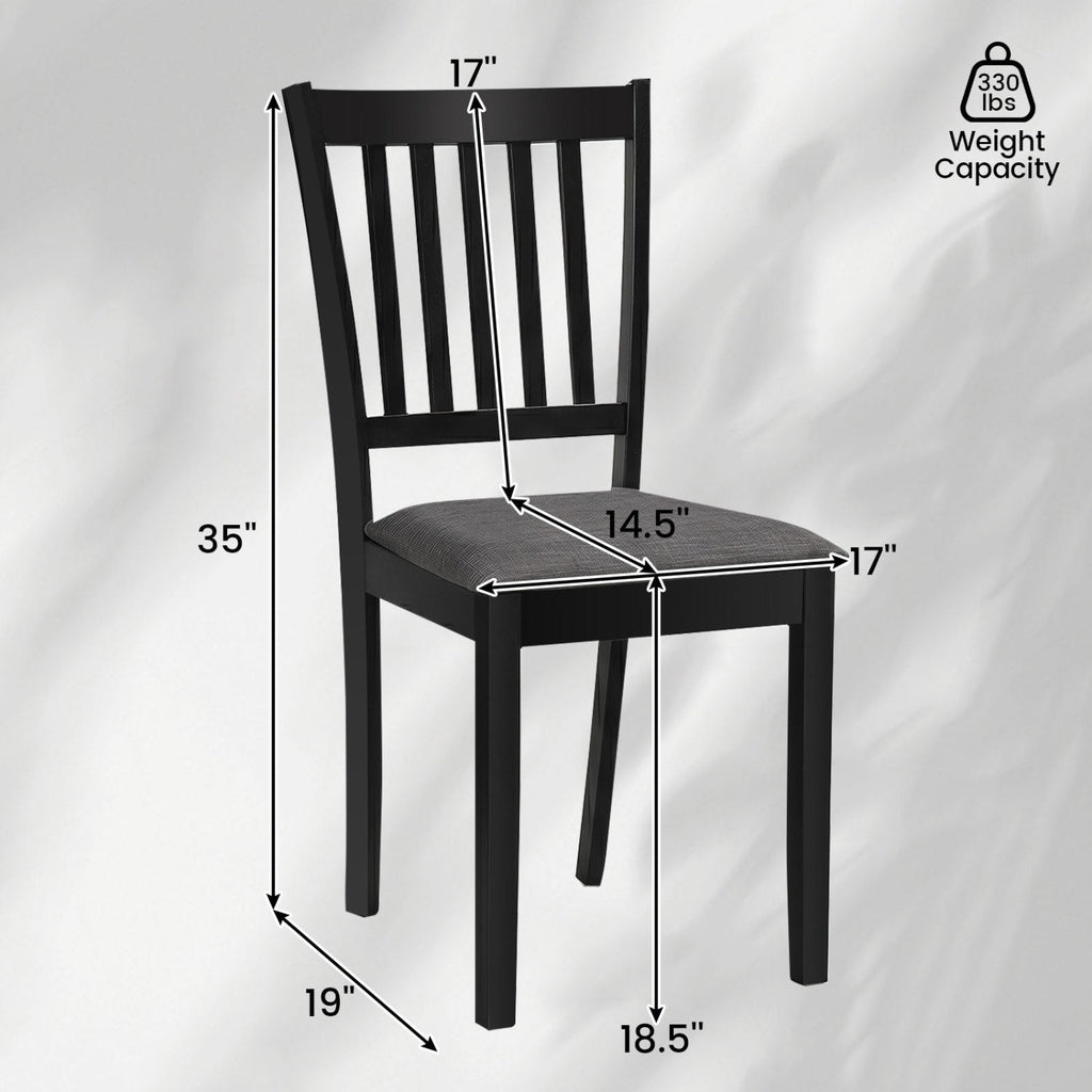 Upholstered Dining Chairs Set of 2 with Rubber Wood Frame