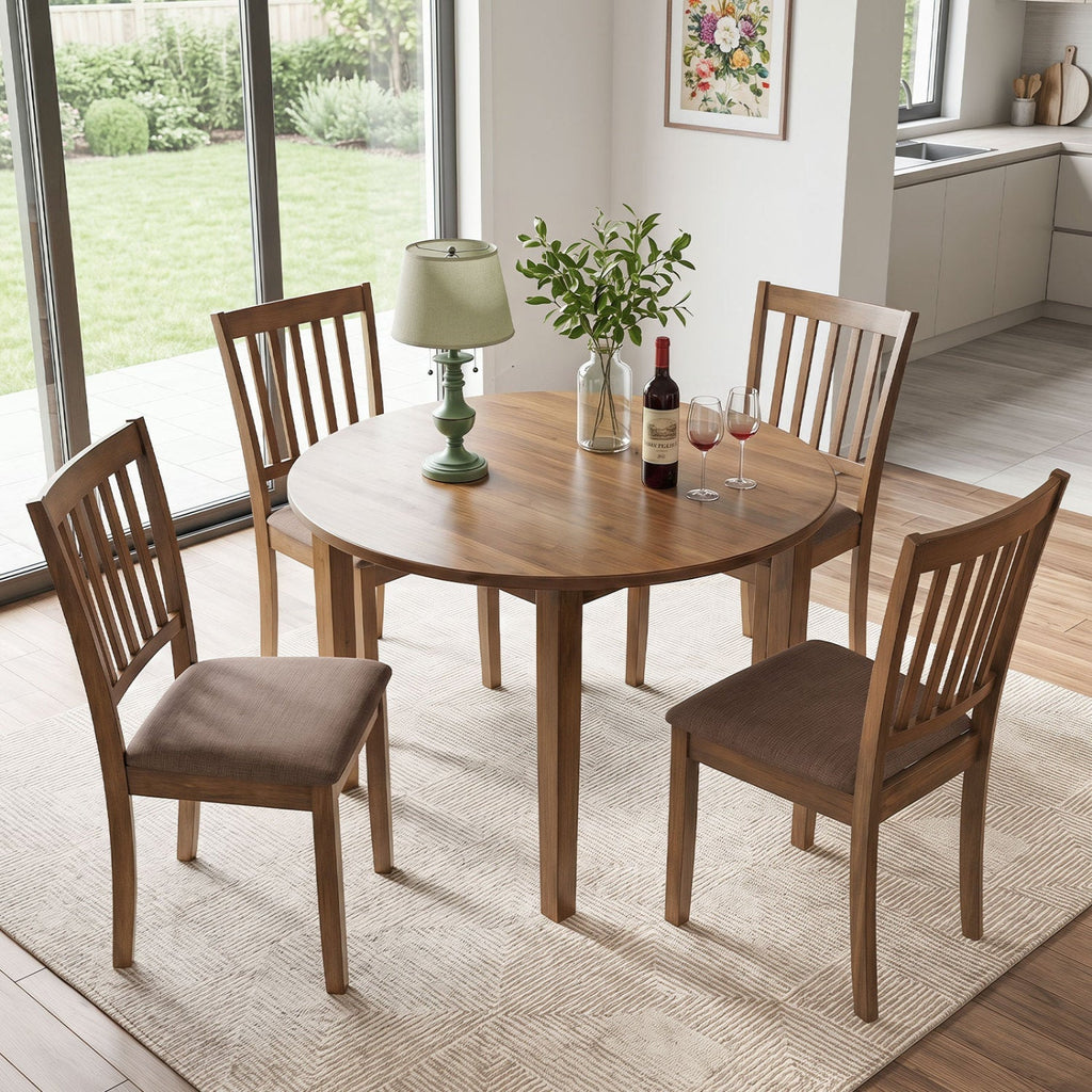 Upholstered Dining Chairs Set of 2 with Rubber Wood Frame