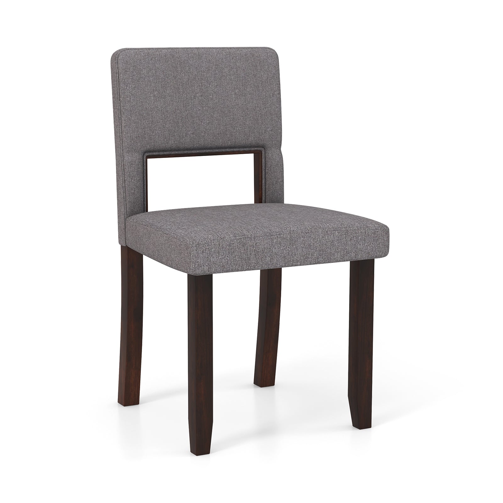 Set of 2 Wooden Dining Chair with Acacia Wood Frame Padded Seat and Back