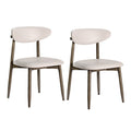 Upholstered Dining Chairs Set of 2 with Curved Backrest