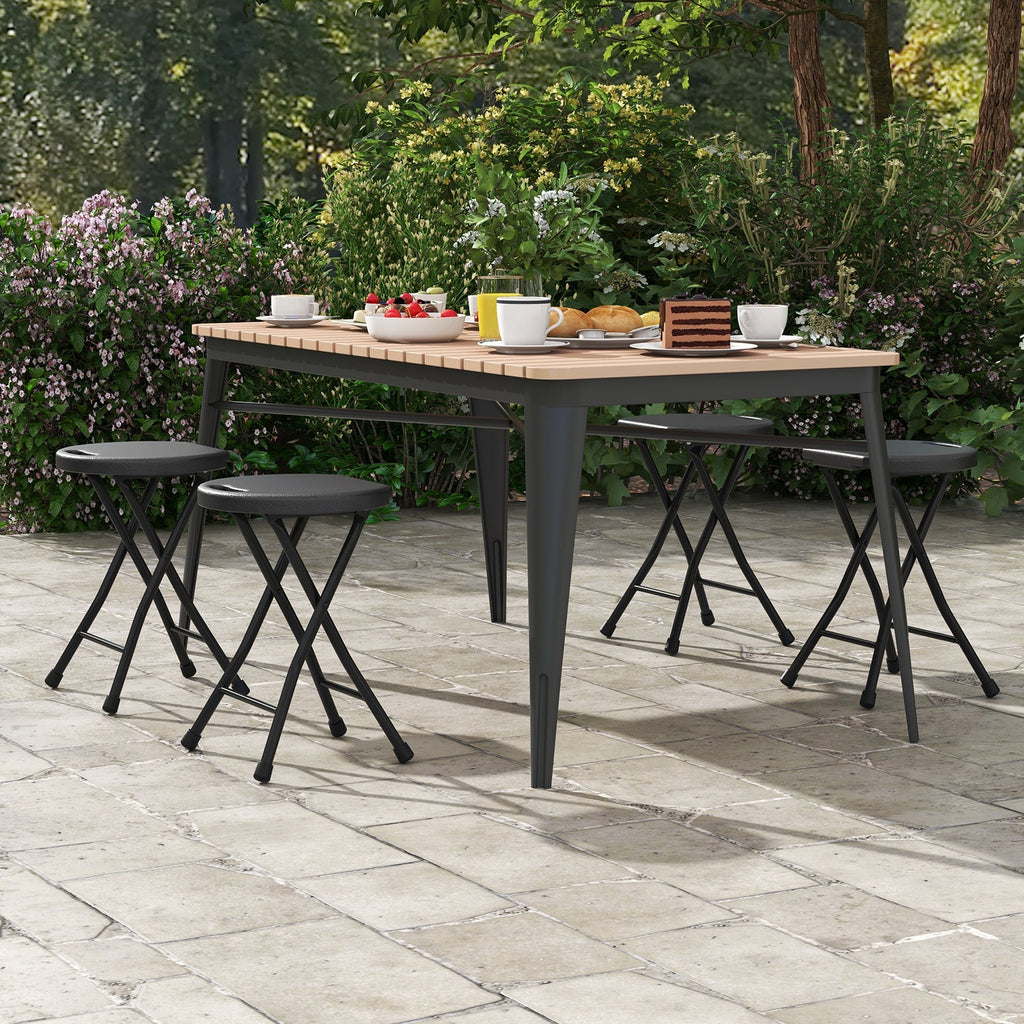 Set of 4 18 Inch Collapsible Round Stools with Handle