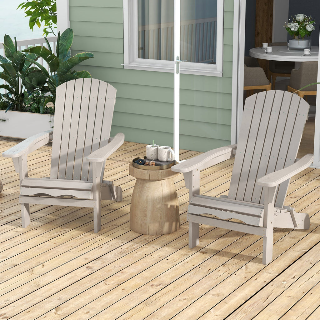 Folding Adirondack Chair Set of 2 with High Backrest and Wide Armrests