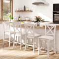 Counter Height Bar Stools Set of 4 with Footrest - White