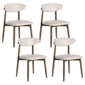 Upholstered Dining Chairs Set of 4 with Curved Backrest