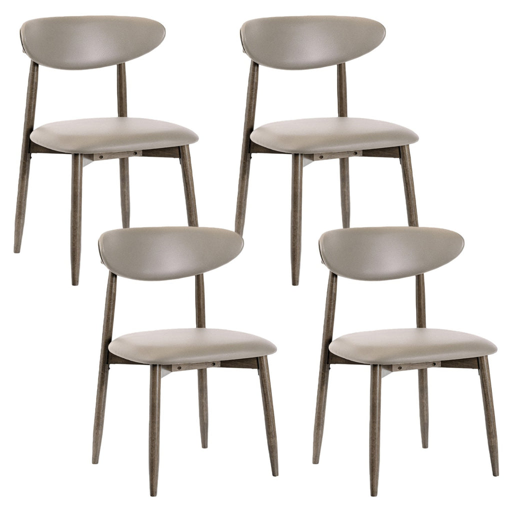 Upholstered Dining Chairs Set of 4 with Curved Backrest