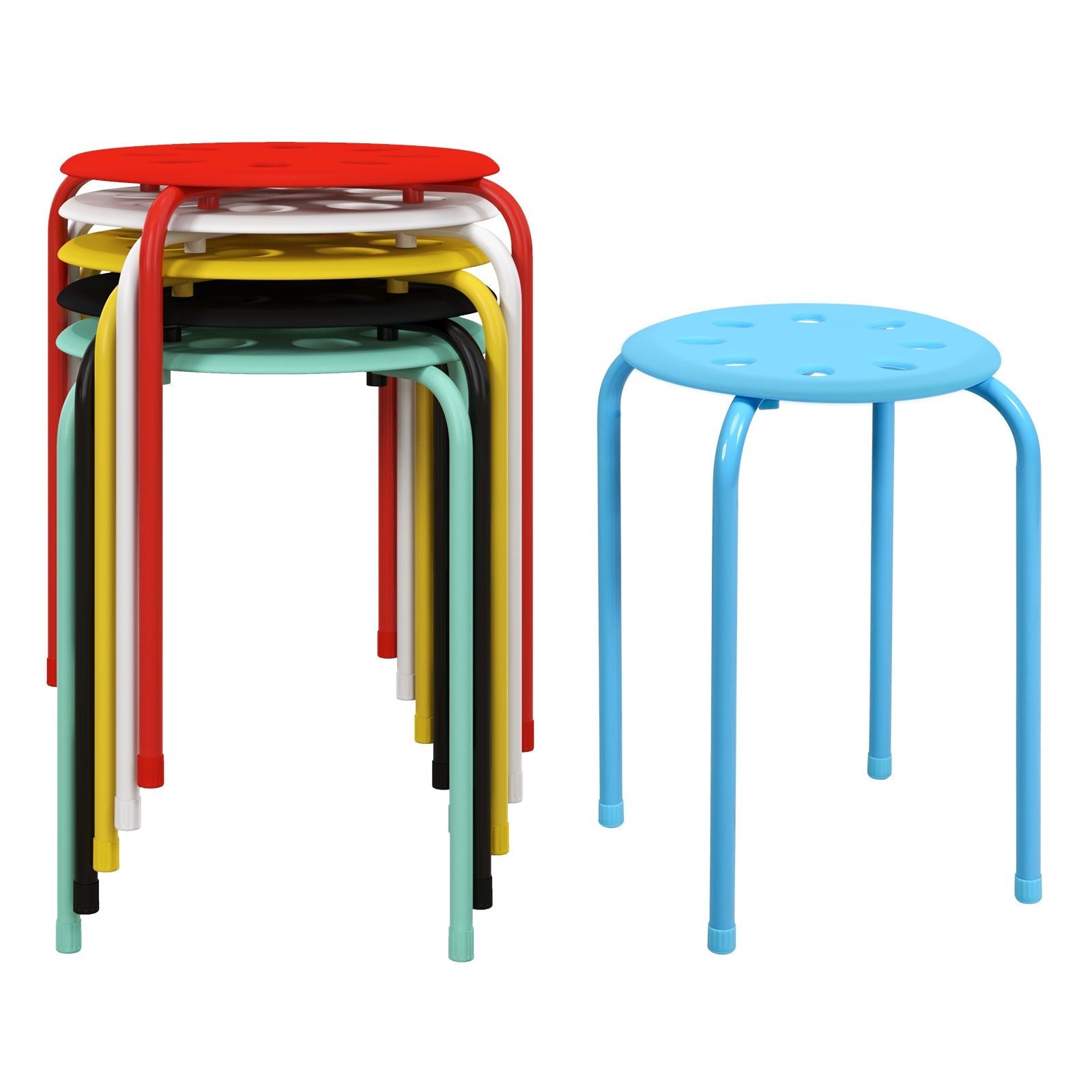 Set of 6 Portable Plastic Stack Stools