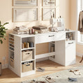 Sewing Table with Power Outlets and Storage Drawers