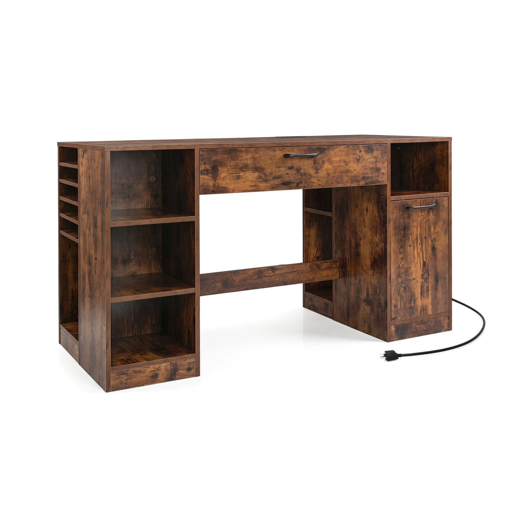 Sewing Table with Power Outlets and Storage Drawers