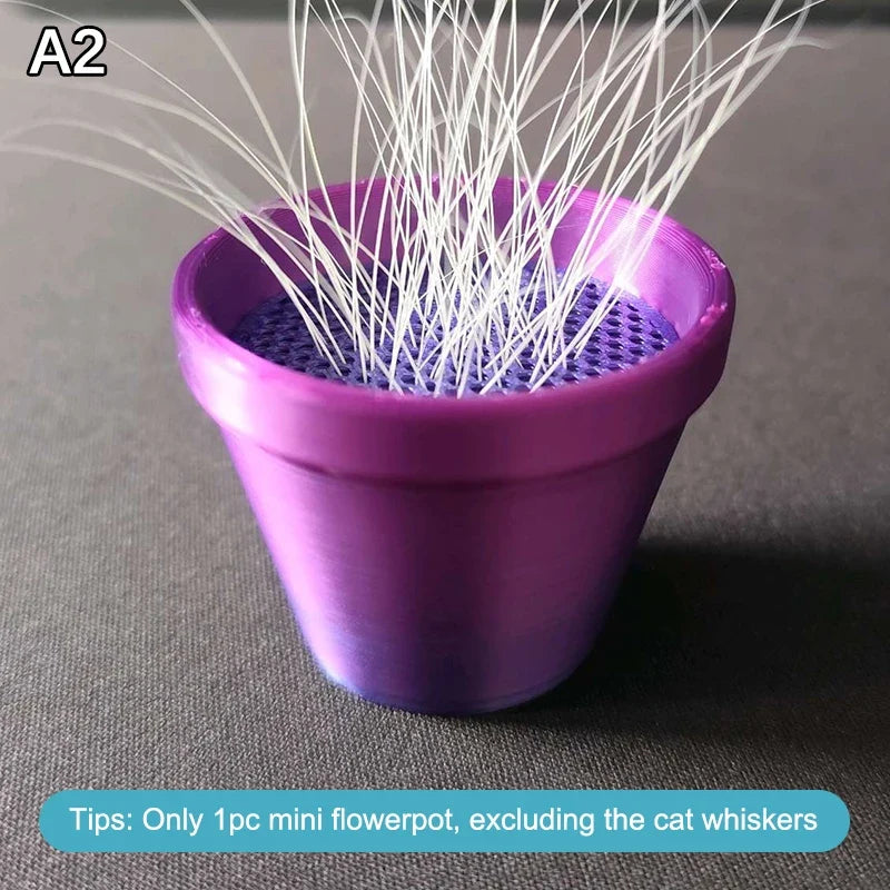 Mini Flower Pot Cat Whisker Holder | Pet Fur Collector Desktop Keepsake