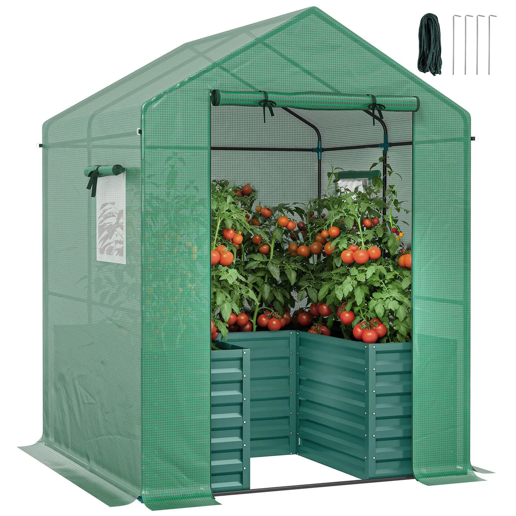 Raised Bed Greenhouse Kit With Galvanized Steel Frame