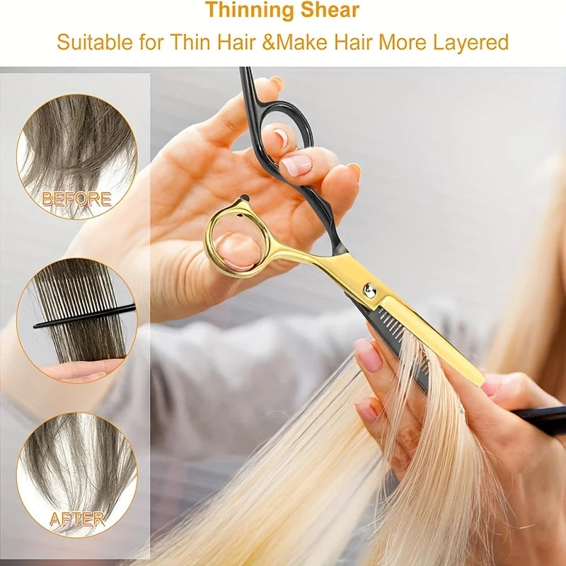 Stainless Steel Hair Cutting Scissors Set For Home Barbershop