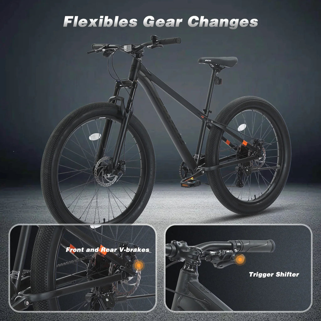 Spatial Fat Tire Mountain Bike 9-Speed Front Suspension Disc Brakes