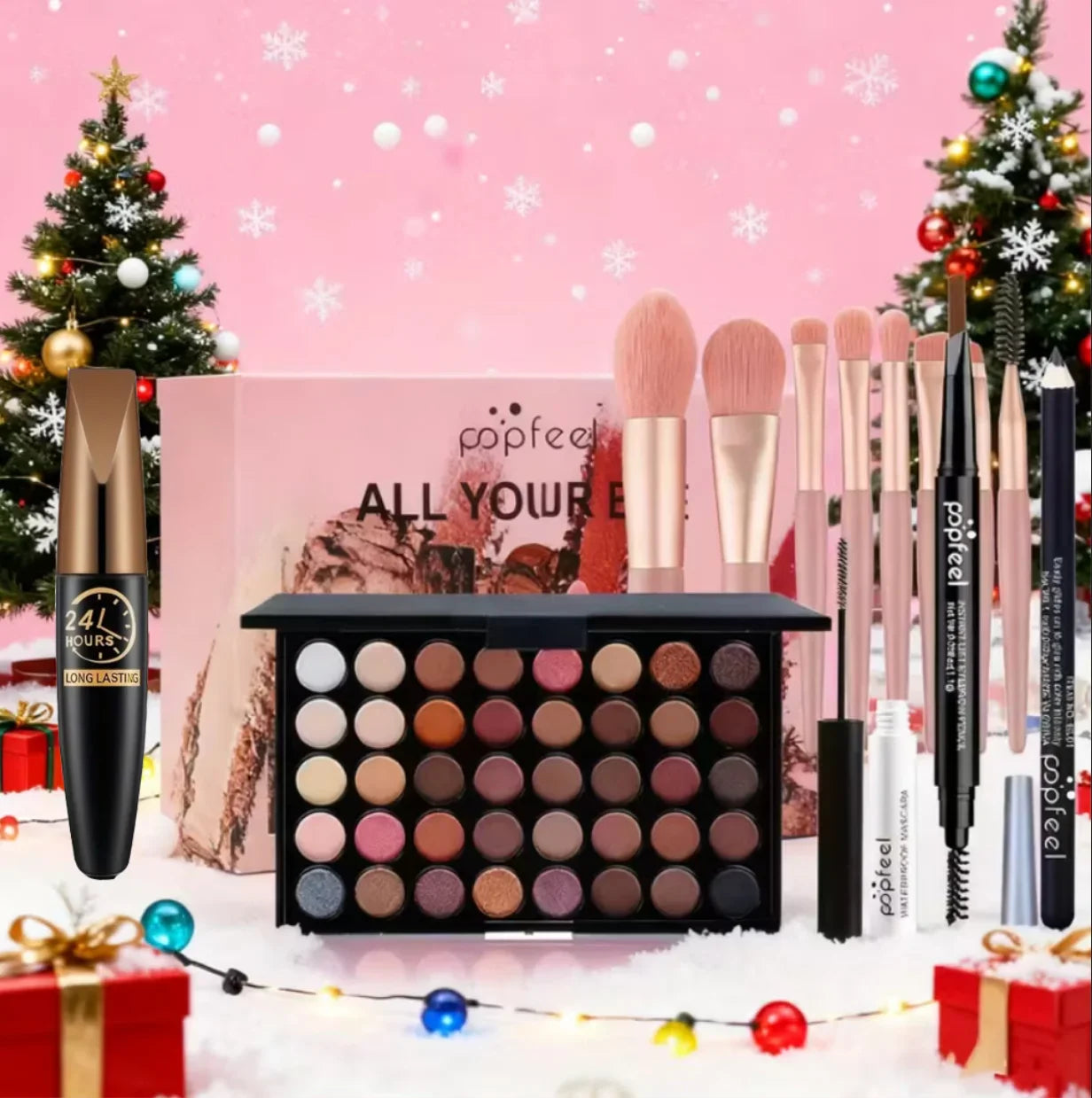 POPFEEL All In One Full Face Makeup Kit With Mascara And Eyeshadow Palette