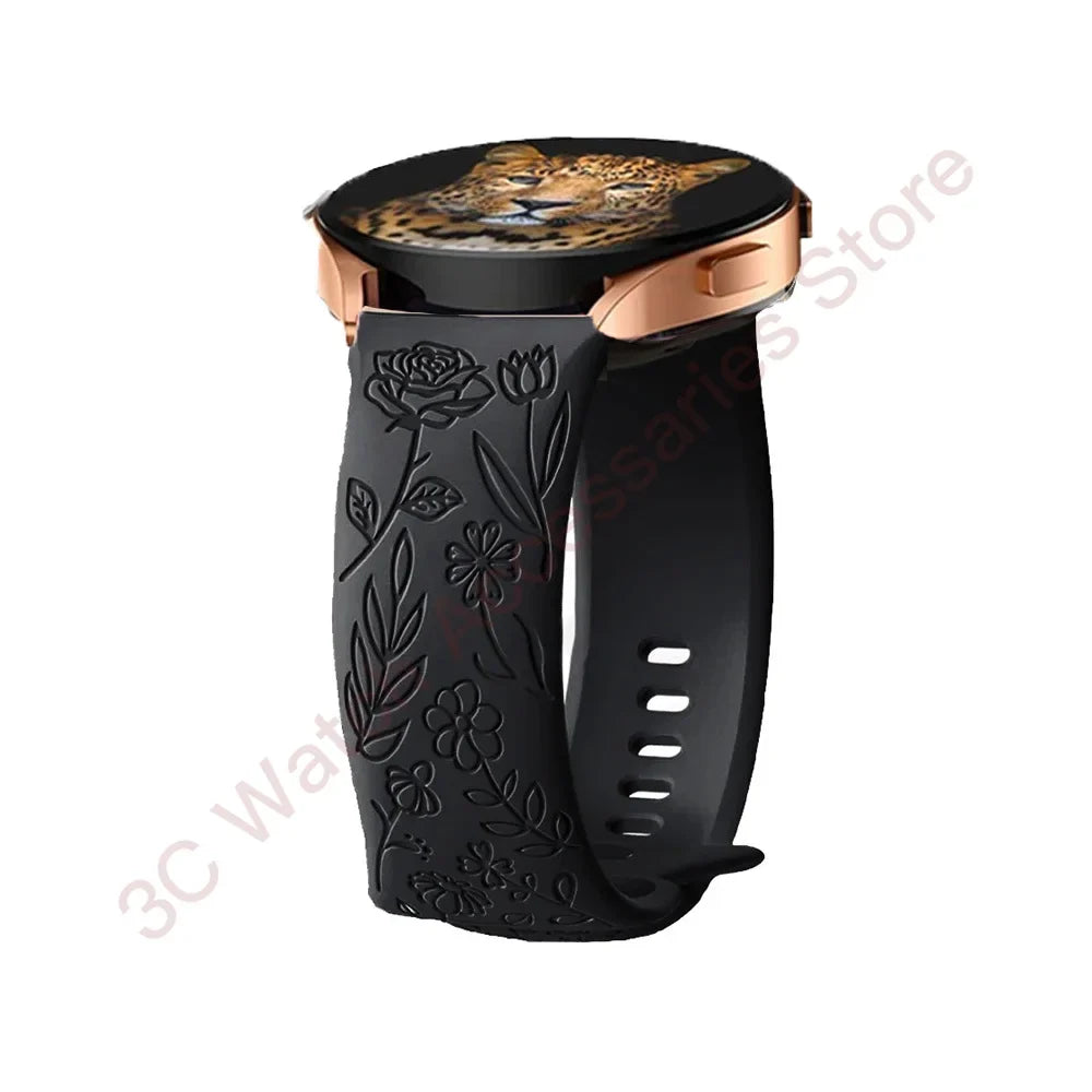 Huawei Watch & Watch GT Rose Engraved Silicone Band