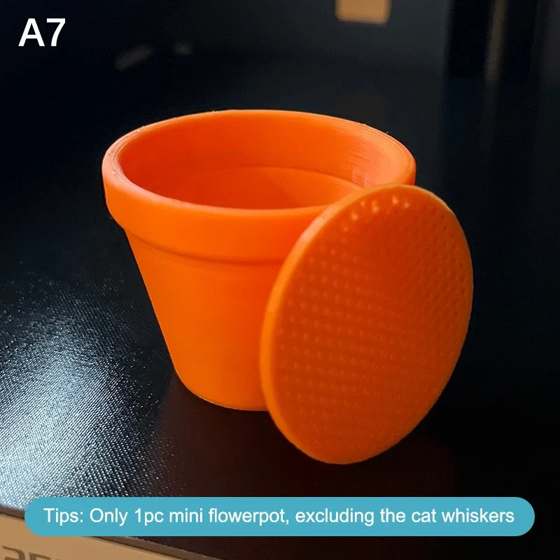 Mini Flower Pot Cat Whisker Holder | Pet Fur Collector Desktop Keepsake