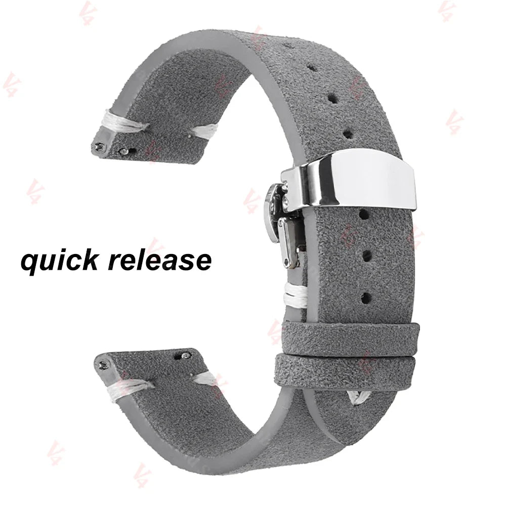 Garmin 18/20/22mm Quick Release Suede Band with Butterfly Clasp
