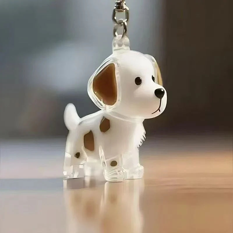 Clear Puppy Hair Memorial Keychain | Pet Fur Keepsake Capsule DIY Pendant