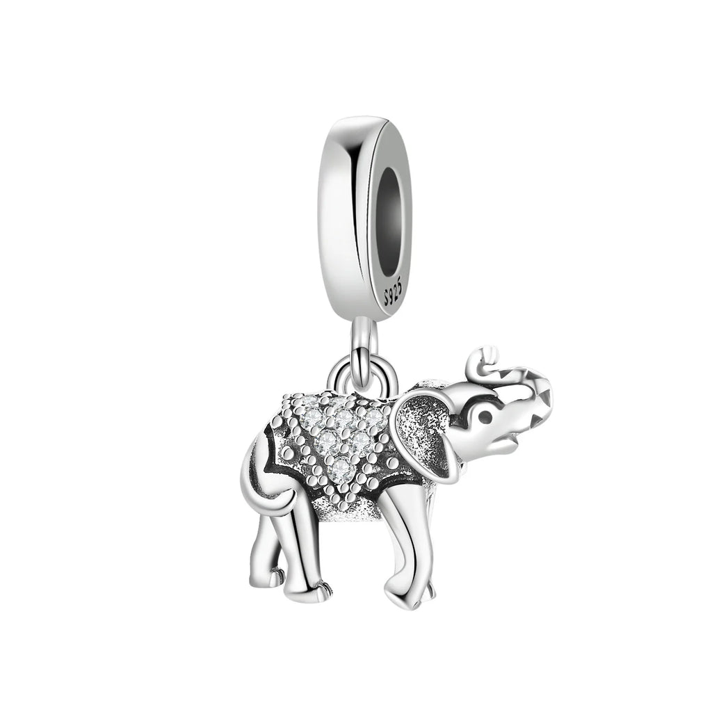 Hot Sale 925 Sterling Silver Dog Cat Cute Pet Animals Pendant Birthday Party Gift for Women Bangle Bracelet Necklace DIY Jewelry