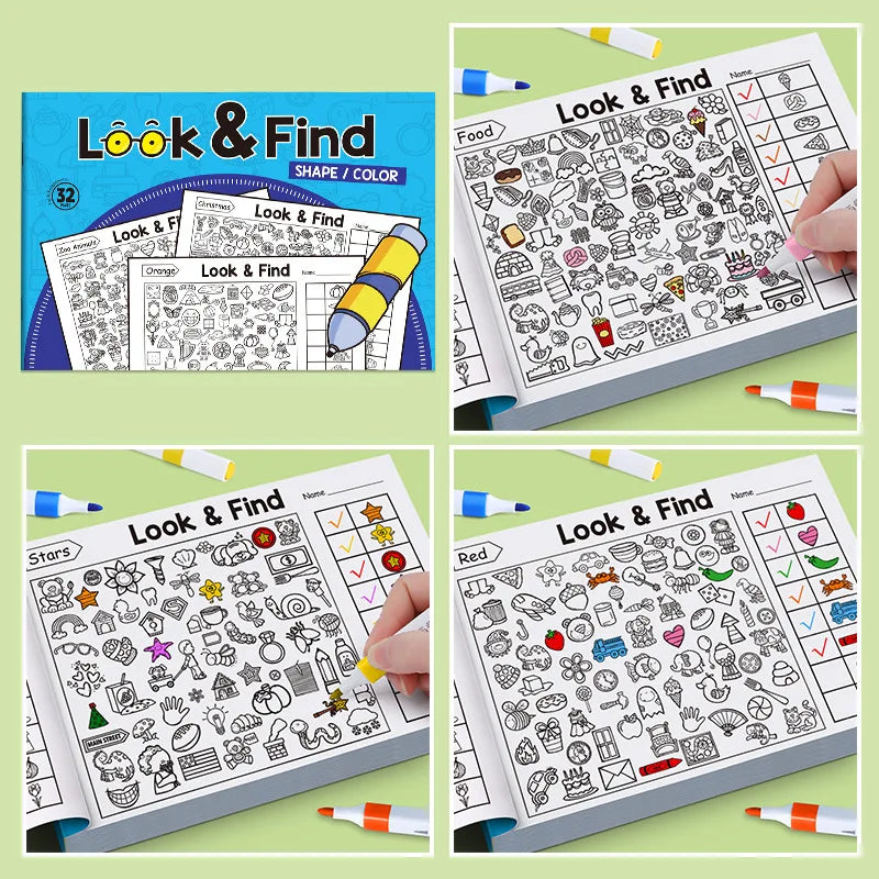 Look and Find Shape and Color Workbook | Kids Drawing and Activity Notebook