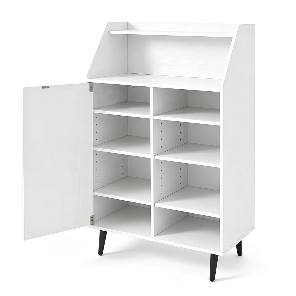 Shoe Storage Cabinet with Adjustable Shelves - White