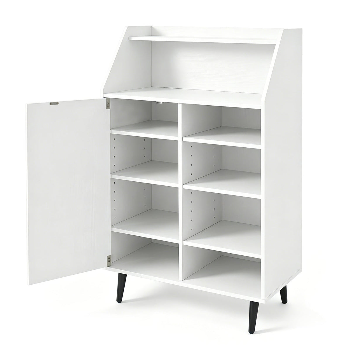 Shoe Storage Cabinet with Adjustable Shelves - White